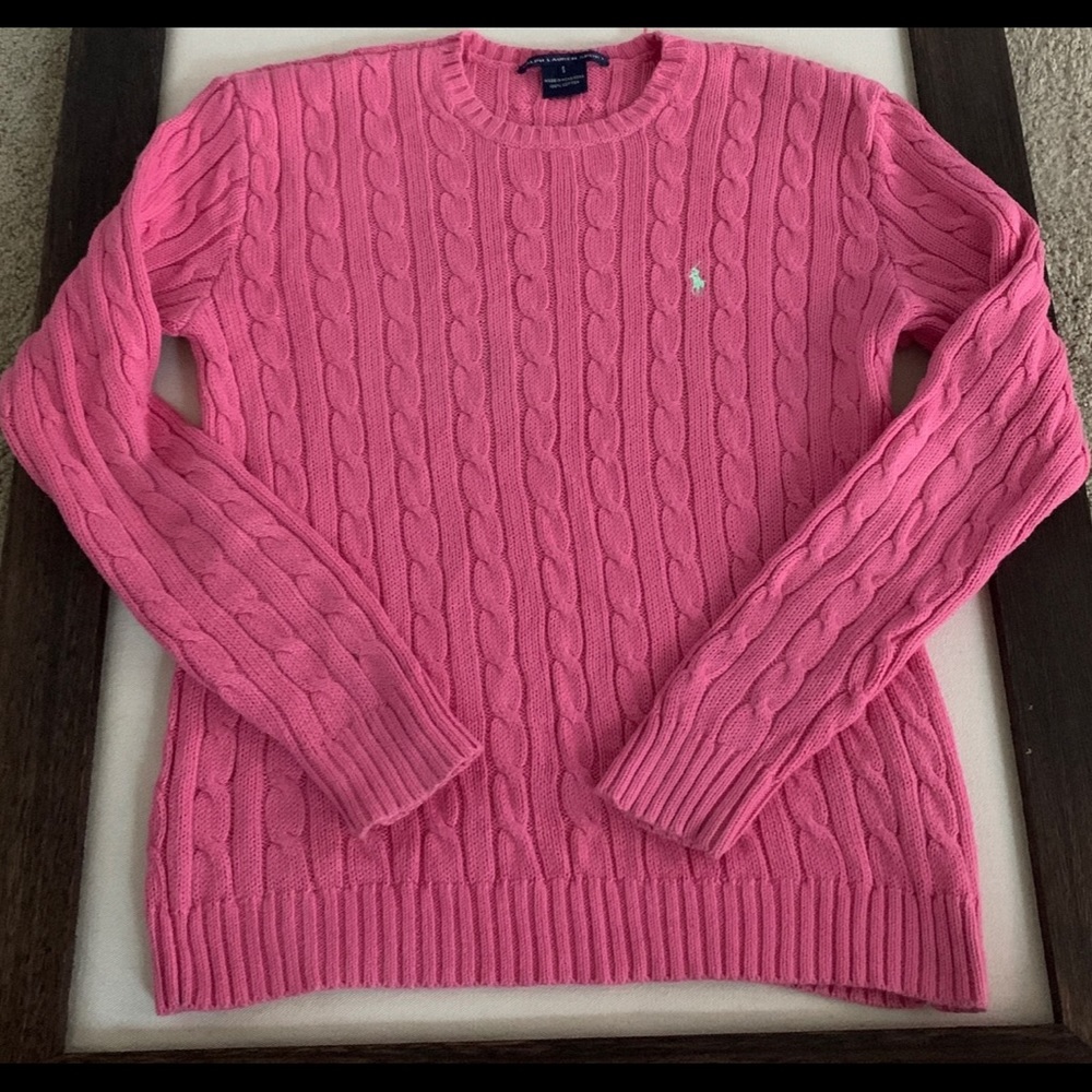 Vintage Polo Pink Cable Knit Sweater